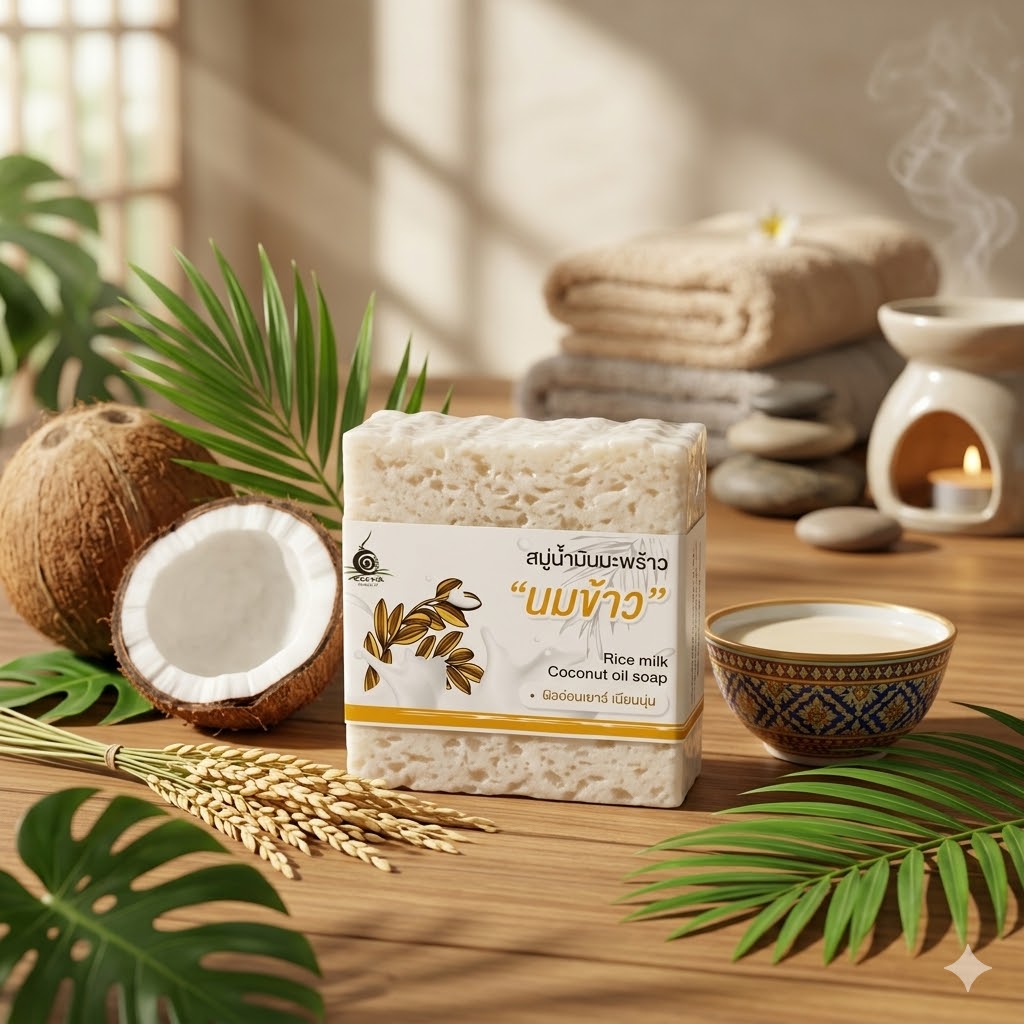 สบู่น้ำมันมะพร้าว”นมข้าว” | OTOP 100พันมะพร้าว