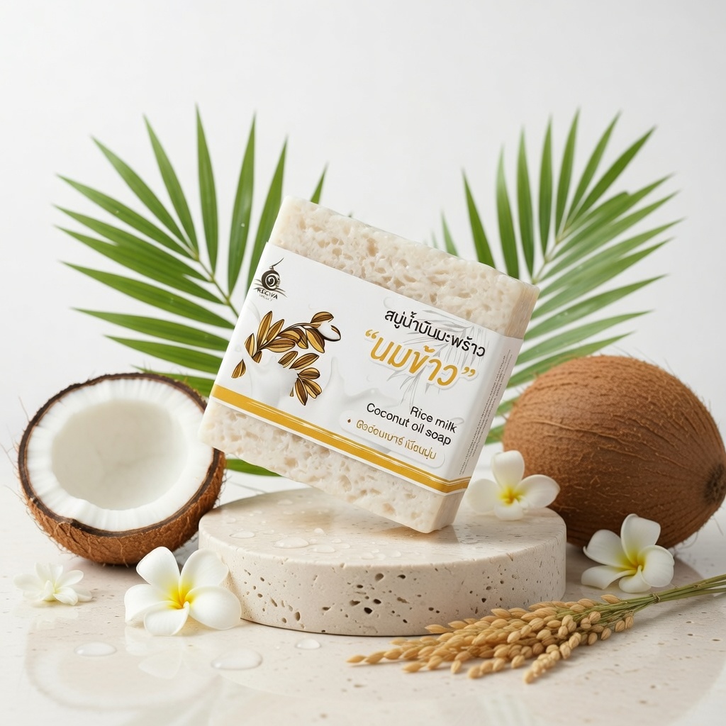 สบู่น้ำมันมะพร้าว”นมข้าว” | OTOP 100พันมะพร้าว