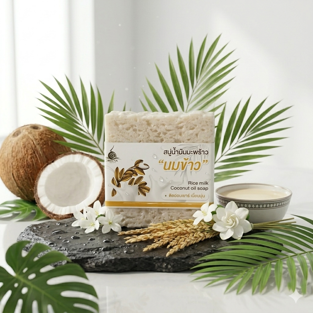 สบู่น้ำมันมะพร้าว”นมข้าว” | OTOP 100พันมะพร้าว