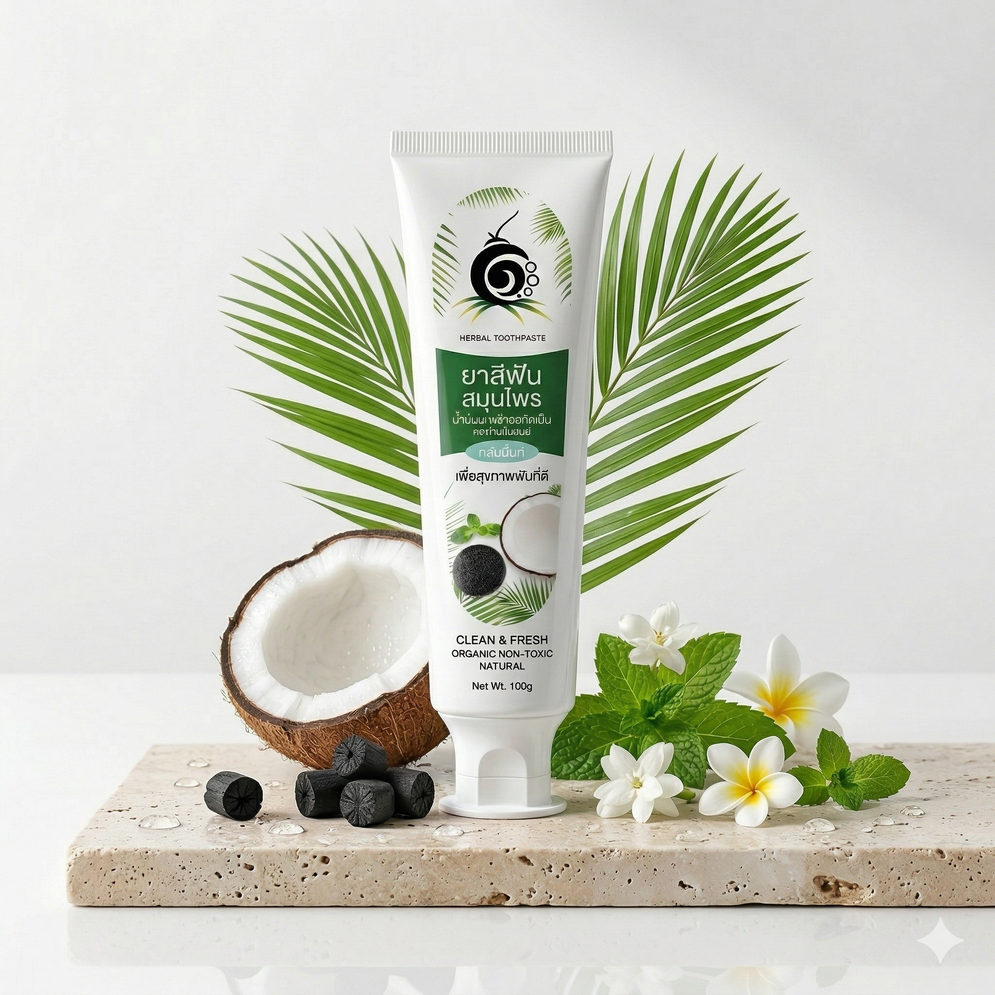 ยาสีฟันสมุนไพรน้ำมันมะพร้าวสกัดเย็น | OTOP 100พันมะพร้าว