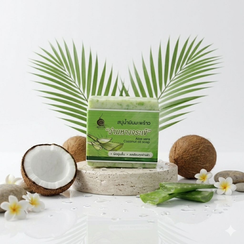 สบู่น้ำมันมะพร้าวว่านหางจระเข้ | OTOP 100พันมะพร้าว