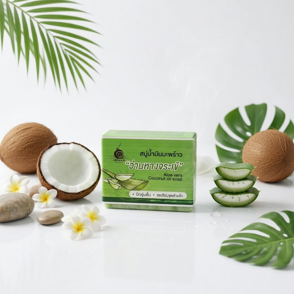 สบู่น้ำมันมะพร้าวว่านหางจระเข้ | OTOP 100พันมะพร้าว